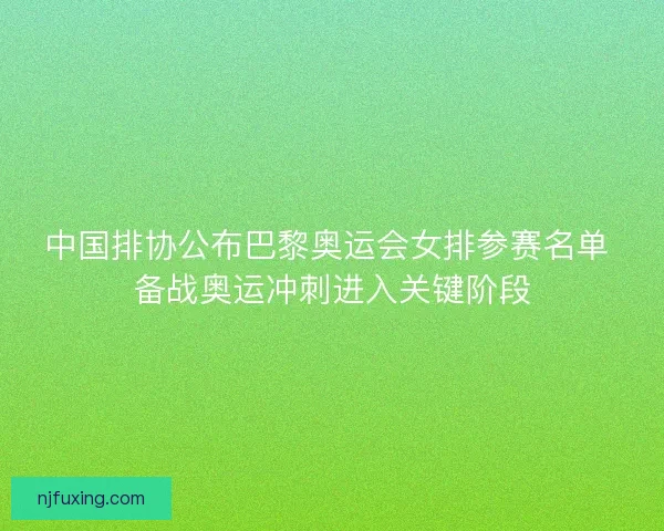 中国排协公布巴黎奥运会女排参赛名单 备战奥运冲刺进入关键阶段